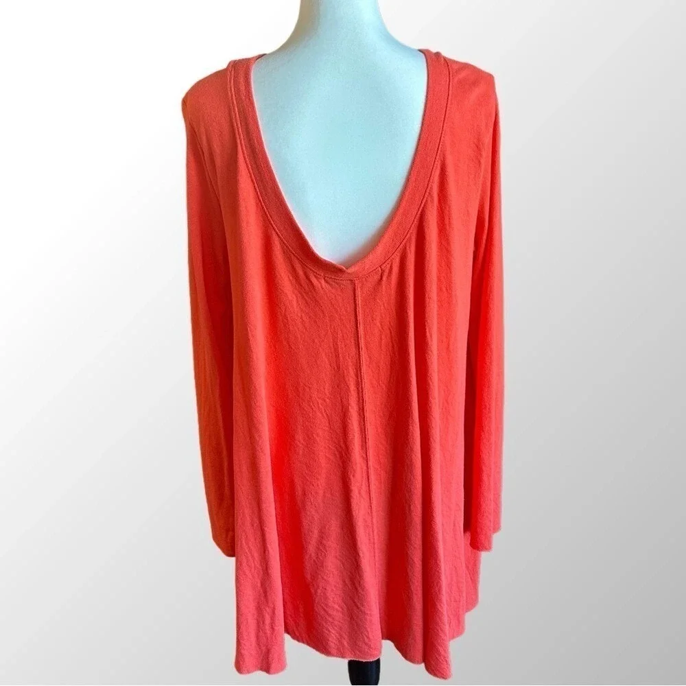 Free People Beach Top Size M/L Poppy Beatnik Coral Scoop‎ Back Tunic Swing Dress